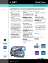 Sony DCR-DVD305 Guide De Spécification
