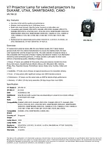 V7 Projector Lamp for selected projectors by DUKANE, UTAX, SMARTBOARD, CANO VPL790-1E Ficha De Dados