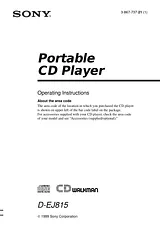 Sony cd walkman d-ej815 Benutzerhandbuch