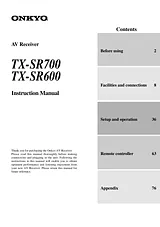 ONKYO TX-SR600 User Manual
