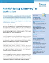 Acronis Backup & Recovery 10 Workstation TIWLBPITS Scheda Tecnica