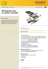 DeLOCK PCI Express card 4 x serial, 1x parallel 89177 Ficha De Dados