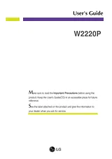 LG W2220P-BF Owner's Manual