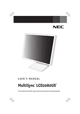NEC LCD2080UX Manual Do Utilizador
