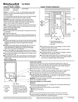 KitchenAid 15'' Automatic Ice Maker Инструкции С Размерами
