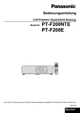 Panasonic PT-F200NTE Guida Al Funzionamento