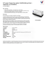 V7 Laser Toner for select SAMSUNG printer - replaces CLTC4092S V7-C05-C0409-C Hoja De Datos