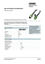 Phoenix Contact Sensor/Actuator cable SAC-3P-M12MS/ 2,0-PUR/M12FR 1502387 1502387 Data Sheet