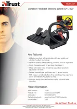 Trust Vibration Feedback Steering Wheel GM-3400 & Need For Speed: Most Wanted 50759 Fascicule