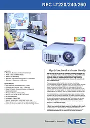 NEC MultiSync LT220 50022350 Folheto