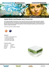 Conceptronic Stylish Multi Card Reader and 3 Ports Hub C05-121 Manuel D’Utilisation
