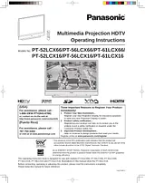 Panasonic PT-52LCX16 User Manual