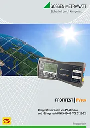 GMC Profitest PV SunSolar meter, photovoltaic meter M360C Fiche De Données