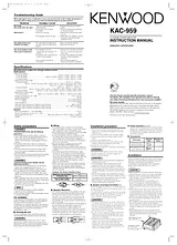 Kenwood KAC-959 Instruction Manual