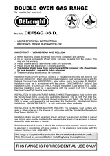 DeLonghi DESFGG36 Manual Do Utilizador