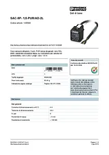 Phoenix Contact Sensor/Actuator cable SAC-5P- 1,5-PUR/AD-2L 1435085 1435085 Data Sheet