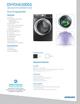 Samsung DV45H6300EG/A3 Specification Guide