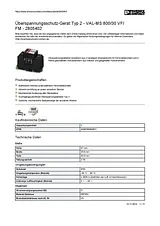 Phoenix Contact Type 2 surge protection device VAL-MS 800/30 VF/FM 2805402 2805402 Data Sheet