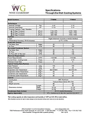 Wine Guardian Through-the-Wall 2200 BTUH Air-cooled Wine Cooling Unit Data Sheet