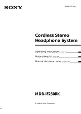 Sony MDR-IF230RK User Manual
