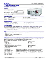 NEC LT245 Installation Instruction