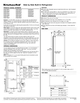 KitchenAid 25.5 Cu. Ft. 42-Inch Width Built-In Side-by-Side Refrigerator, Architect® Series II 寸法図