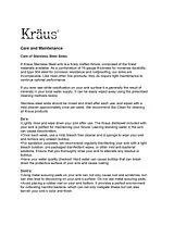Kraus KHU12332 Use & Care Manual