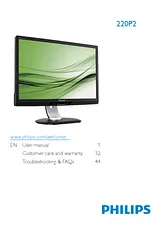 Philips LCD monitor with Pivot base, USB, Audio 220P2EB 220P2EB/00 ユーザーズマニュアル