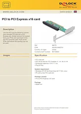 DeLOCK PCI/PCI Express x16 89276 Fiche De Données