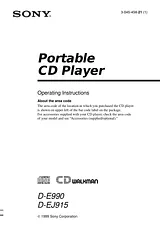 Sony cd walkman d-ej915 User Manual