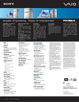 Sony PCV-RS610 Guide De Spécification