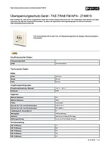 Phoenix Contact TAE UP-Plug FM-NFN Cream-white IP20 2749615 Data Sheet