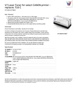 V7 Laser Toner for select CANON printer - replaces 718 C V7-C03-CC718-C Hoja De Datos