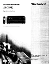 Panasonic SA-DX930 Справочник Пользователя