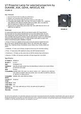 V7 Projector Lamp for selected projectors by DUKANE, ASK, GEHA, INFOCUS, KN VPL808-1E Leaflet
