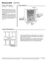 KitchenAid 24'' Wine Cellar, Left-Hand Door Swing, Architect® Series II Dimensional Illustrations