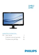 Philips LCD monitor with HDMI, Audio, SmartTouch 224E2SB 224E2SB/00 ユーザーズマニュアル
