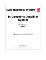 Radio Frequency Systems Inc 48960 Manuel D’Utilisation