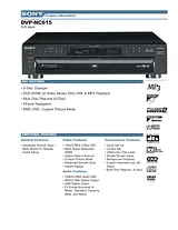 Sony DVP-NC615B Guia De Especificaciones