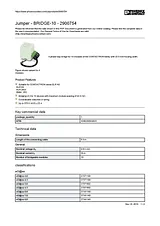 Phoenix Contact 3-PH. LOOP BRIDGE F. 10 MOD. BRIDGE-10 2900754 Data Sheet