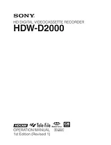 Sony HDW-D2000 Manual Do Utilizador