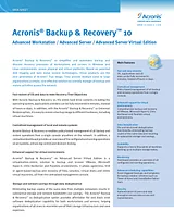 Acronis Backup & Recovery 10 Advanced Workstation TIDLBPENS Fiche De Données