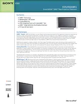 Sony KDS-R50XBR1 Guide De Spécification