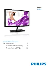Philips AMVA LCD monitor, LED backlight 249C4QHSB 249C4QHSB/00 ユーザーズマニュアル