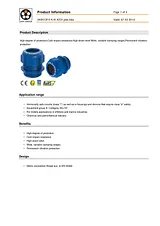 Lappkabel Cable gland M20 Polyamide Blue (RAL 5015) 54115420 1 pc(s) 54115420 Hoja De Datos