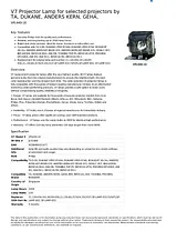 V7 Projector Lamp for selected projectors by TA, DUKANE, ANDERS KERN, GEHA, VPL440-1E Dépliant
