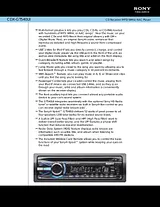 Sony CDX-GT540UI Guide De Spécification