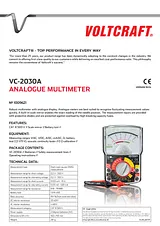 Voltcraft SH1943 Digital-Multimeter, DMM, VC-2030A 数据表