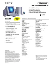 Sony PCV-RX540 Guide De Spécification