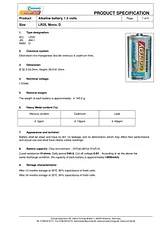 Conrad Energy Alkaline Size D Battery x1 pc(s) 658013 Data Sheet
